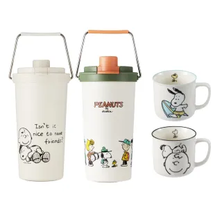 【CorelleBrands 康寧餐具】SNOOPY鋅動輕瓷大容量不鏽鋼手提保溫杯800ml