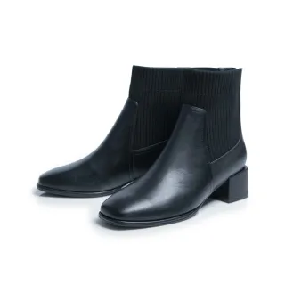 【FAIR LADY】小時光 時髦拼接拉鍊貼腿中跟襪靴(黑、8B2972)