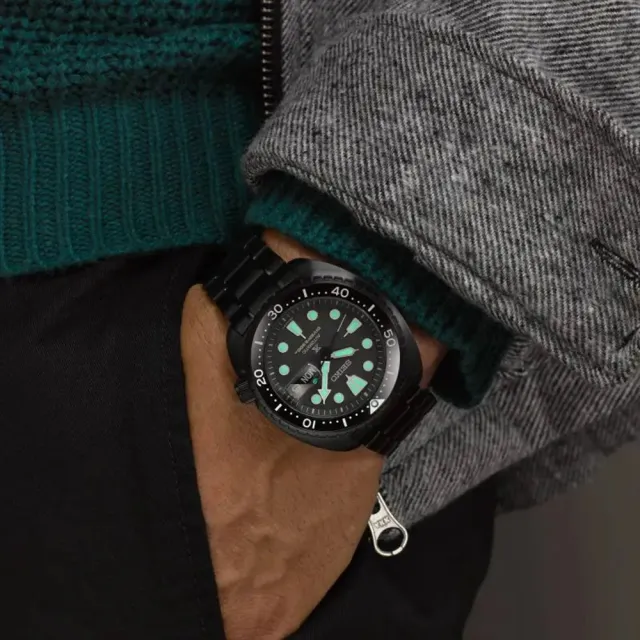 【SEIKO 精工】PROSPEX 黑潮夜視鏡 200米潛水機械錶-45m 送禮 禮物(4R36-06Z0SD/SRPK43K1)