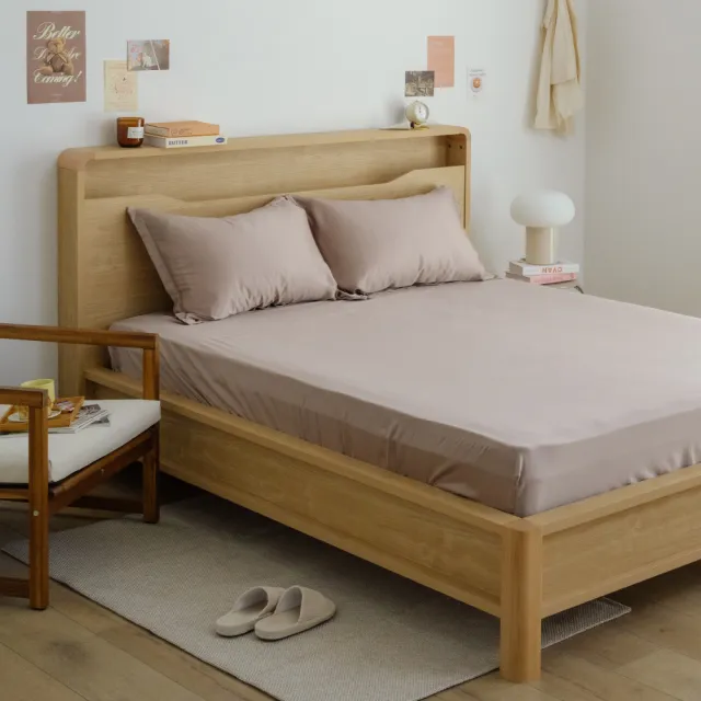 【翔仔居家】100%萊賽爾 60支天絲 床包+枕套-2件組-恆光(單人/單人床包/天絲床包/萊賽爾天絲)