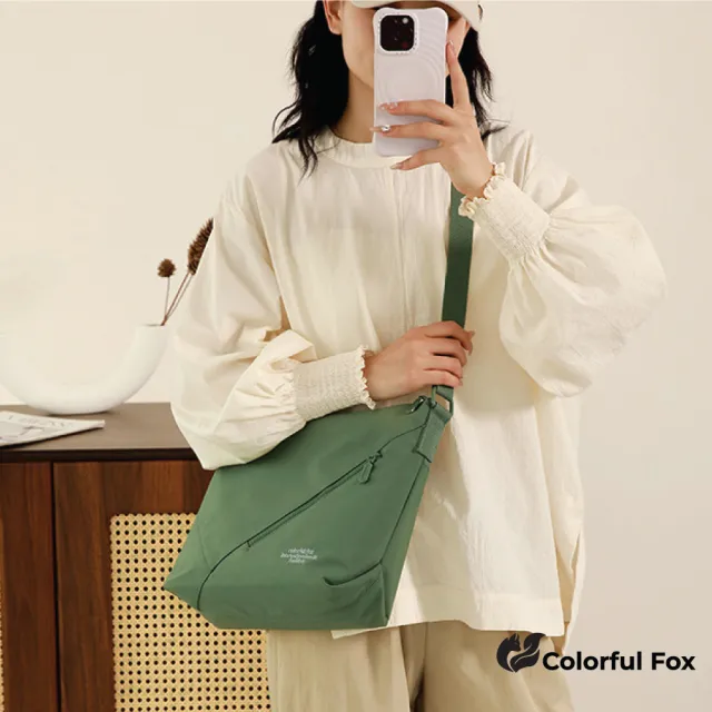 【Colorful Fox】簡約日系防水大容量單肩包 托特包 斜跨包(共七色)