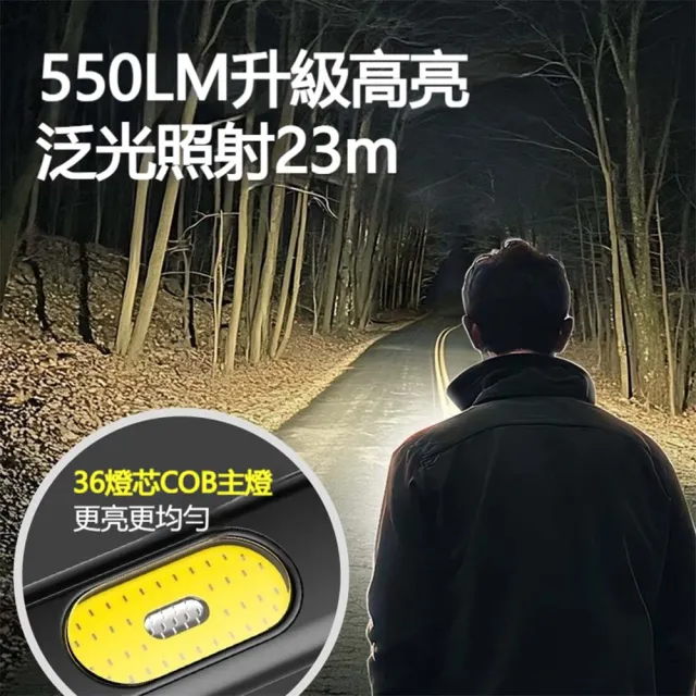 WARSUN沃爾森 雙光源磁吸手電筒 (T7pro EDC戰術手電筒 COB工作燈 帽夾燈 強光手電筒 警示燈 夜跑)