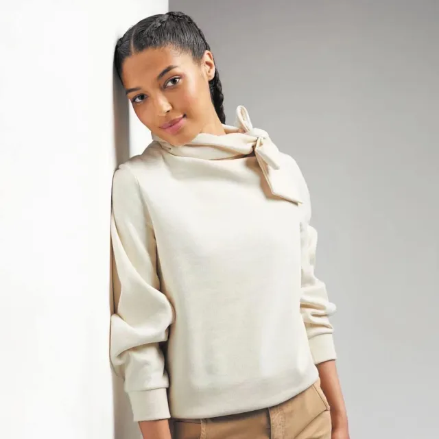 【ICHE 衣哲】Cop.Copine 法國原裝進口灰色斜領綁結設計上衣(2色)