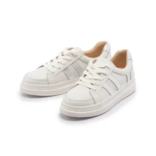 【FAIR LADY】軟實力 街頭復古真皮厚底休閒鞋(白帥帥/502910 女鞋)