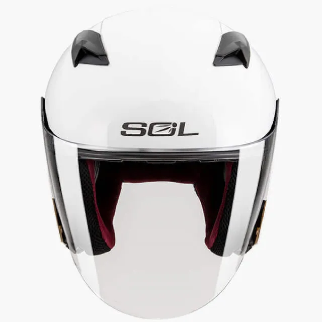 【SOL】SO-7E 素色 素白 3/4罩式 開放式安全帽(內襯│半罩│加長型鏡片│內藏墨鏡)