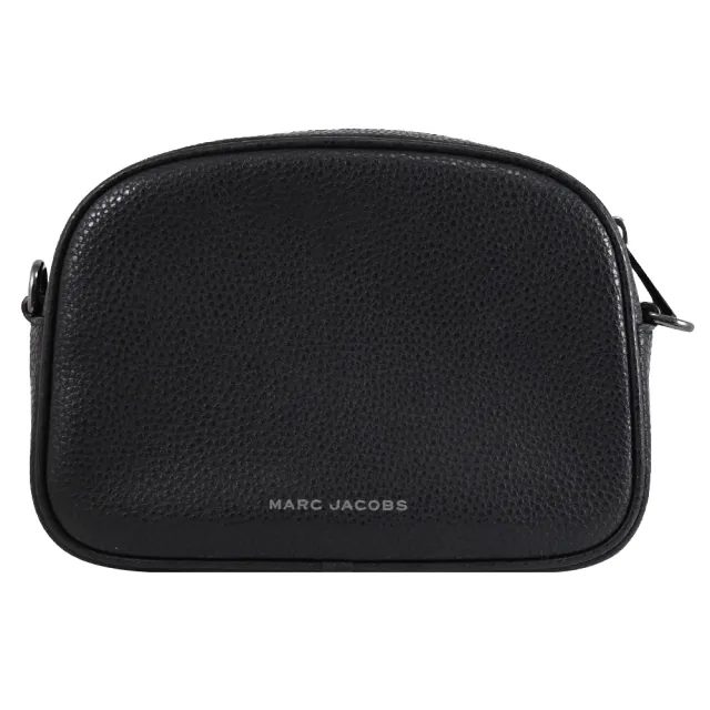 【MARC JACOBS】簡約金屬轉釦LOGO前口袋鏈帶斜背包(黑釦)