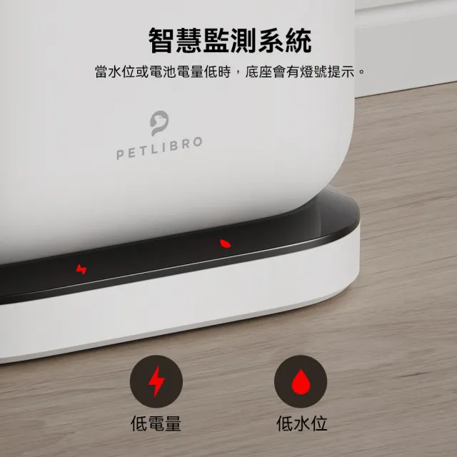 【PETLIBRO】清泉無線寵物飲水機 充電款(無線使用 雙出水模式 水電分離)