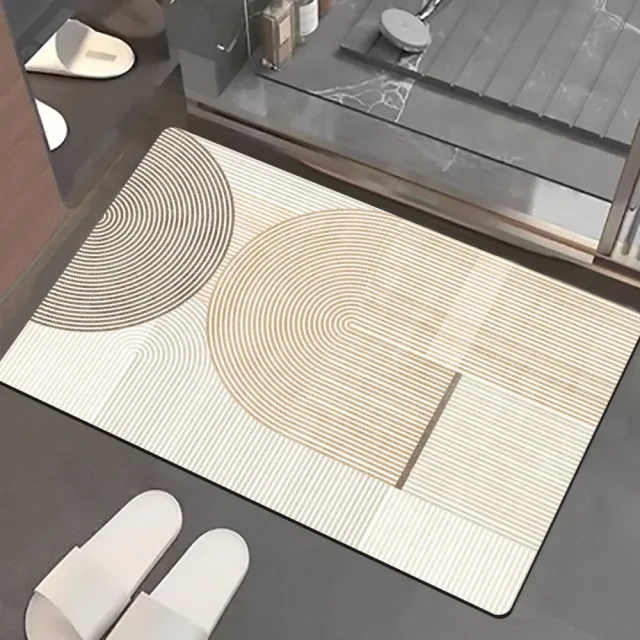 【嵐楓居家】4入奈米絨面軟式硅藻土吸水止滑地墊(踏墊/浴室.廚房地墊/速乾)