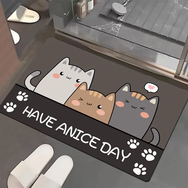 【嵐楓居家】4入奈米絨面軟式硅藻土吸水止滑地墊(踏墊/浴室.廚房地墊/速乾)