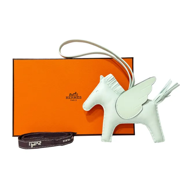 【Hermes 愛馬仕】H083011CA Rodeo MM 經典飛馬/翅膀馬兒吊飾 (薄荷綠)