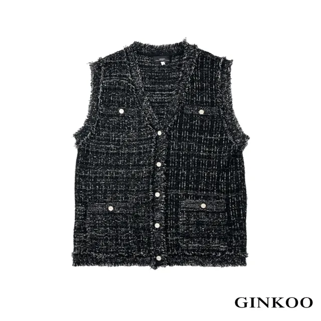 【GINKOO 俊克】小香感抽鬚背心