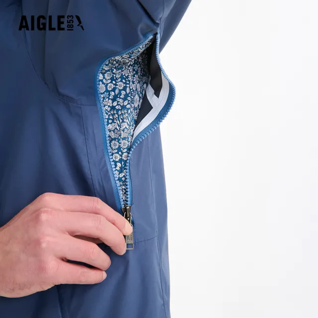 【AIGLE】MTD 防水易收納外套∣AG-FBH27(防水外套 防風 防潑水 輕量 抗UV 防曬外套 女外套 男外套)