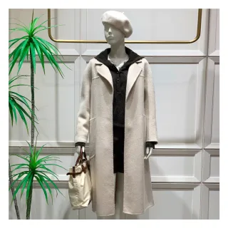 【JESSICA】百搭翻領大口袋長款羊毛大衣外套J54C03