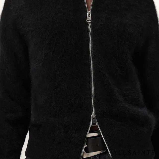 【ALLSAINTS】REBEL ZIP 喀什米爾羊毛針織外套-黑 W004KC (舒適版型)