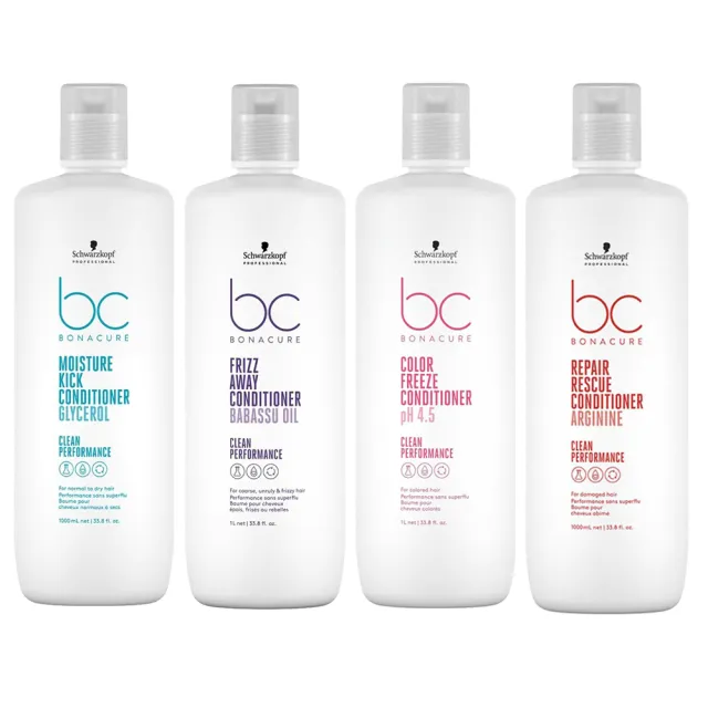【Schwarzkopf 施華蔻】BC系列 晶燦鎖色pH4.5/水感保濕/極緻修護/完美柔光 髮霜 1000ml - 任選(平輸版)