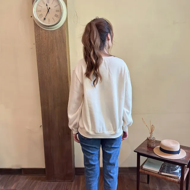 【Hana Mokuba】花木馬日系女裝趣味印花休閒圓領泡袖上衣