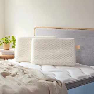 【Derek 德瑞克名床】天然乳膠枕 麵包型-2顆相伴好睡(柔軟服貼 完美釋放壓力)