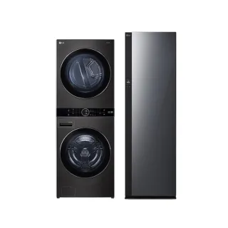 【LG 樂金】1916洗衣塔×第二代電子衣櫥〔1+1超值組〕(WD-S1916B+R723MB)