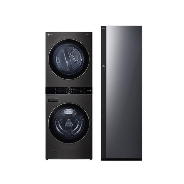 【LG 樂金】1916洗衣塔×第二代電子衣櫥〔1+1超值組〕(WD-S1916B+R723MB)