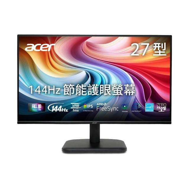 【Acer 宏碁】福利品★EK271 P6 27型 IPS FHD 16:9 144Hz節能護眼電腦螢幕(27吋/FreeSync/1ms)
