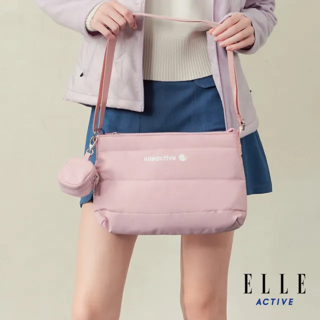 【ELLE ACTIVE】輕量多功能斜背包-淺粉色(EA25S2FB601-71)