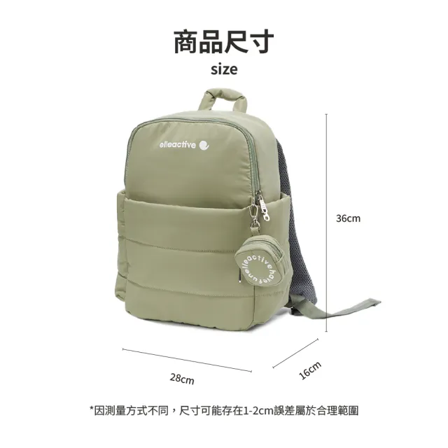【ELLE ACTIVE】輕量多層收納後背包-綠色(EA25S2FB501-45)