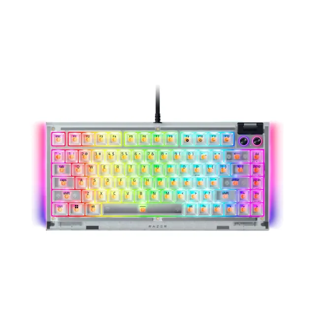【Razer 雷蛇】BlackWidow黑寡婦V4 75%有線機械式RGB鍵盤Phantom White Edition