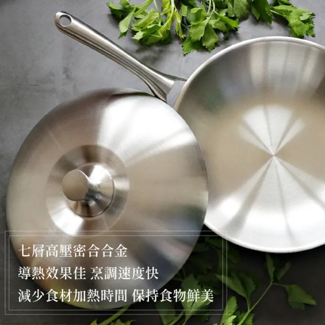 【米雅可】典雅#316不銹鋼七層複合金炒鍋 40cm 台灣製造(316不鏽鋼)