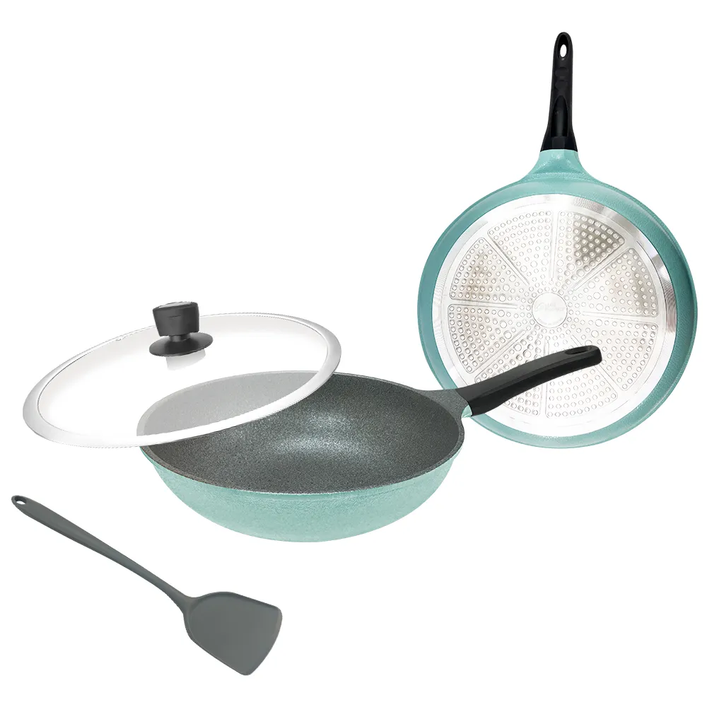 【PERFECT 理想】韓國鈦合金IH鑄造不沾鍋4件組30cm 韓國製造(可用於IH爐及各式爐具)