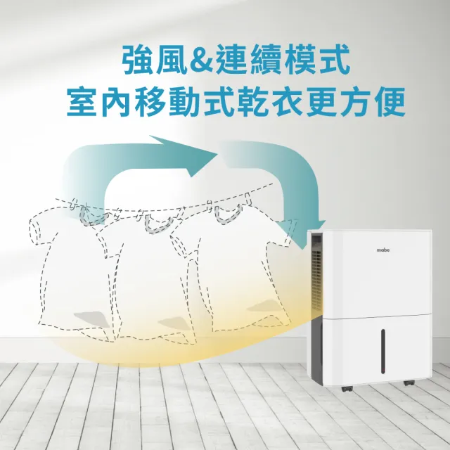 【GE 奇異】mabe美寶 季節限定組21L側吹式強力高效除濕機兩件組(MDER50LW)