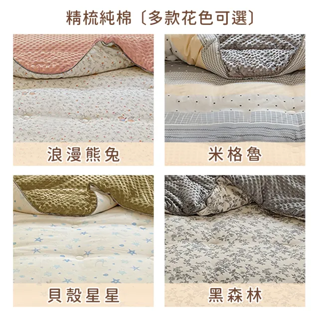 【米夢家居】秋冬兩用100%純棉豆豆絨雲朵保暖單人被-加長加厚2.8公斤-韓國流行懶人可水洗被(黑森林)