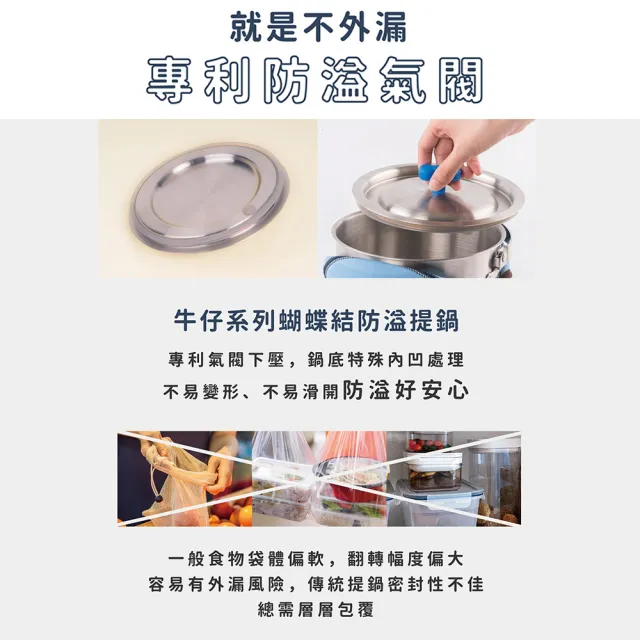 【UCOM 瑞康屋】牛仔系列 316防溢提鍋22CM(4.3L 附提袋)