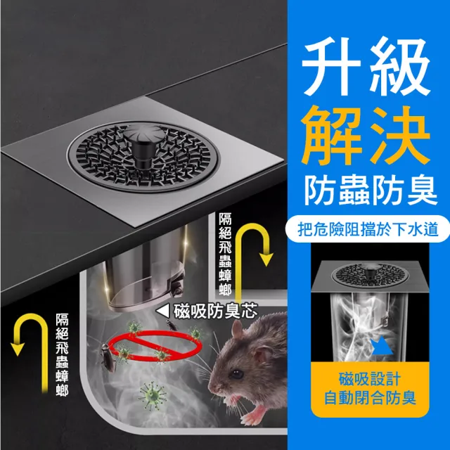 地漏防臭 地漏貼 漏水頭 隱形地排 地落 地漏防臭器 防蟑地漏 208-FFDF(防臭落水頭 浴室落水頭)