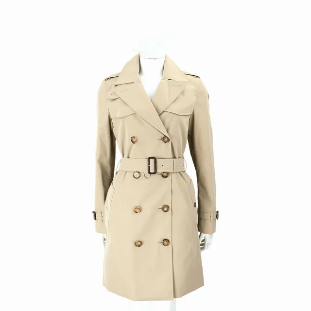 【BURBERRY 巴寶莉】Islington 修身短版棉質風衣-蜂蜜色