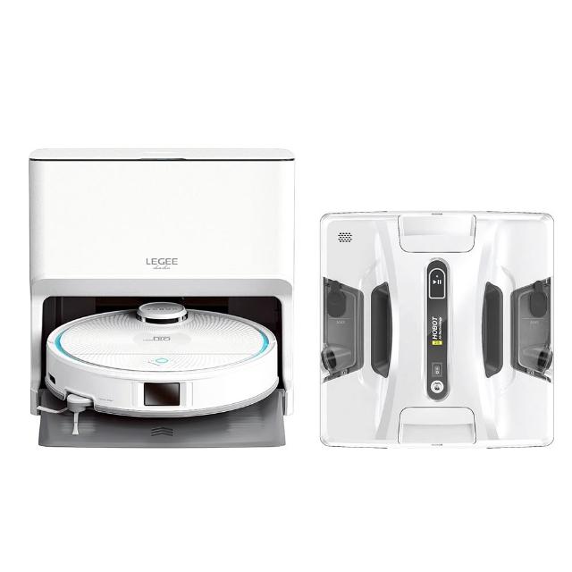 【HOBOT 玻妞】1+1掃除雙寶!雷姬環保壓縮掃拖地機+雙邊超音波噴水擦窗機LEGEE-Q10 PRO+HOBOT-2S