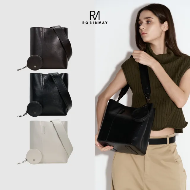 【ROBINMAY】雙11 沐夏壓紋水桶肩背包(L)(磁扣封口/多色任選)