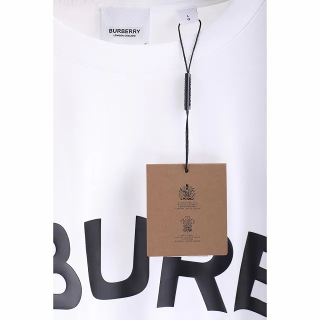 【BURBERRY 巴寶莉】Horseferry 印花棉質寬鬆短袖TEE T恤 男女可穿-白色