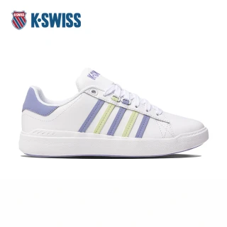 【K-SWISS】經典運動鞋 PERSHING COURT LIGHT 休閒 女鞋 白紫蘋果綠色 96095-182-M