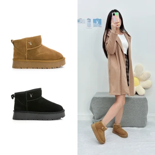 【PLAYBOY】冬日暖心 平口真皮毛絨雪靴-PY1723(保暖必備)