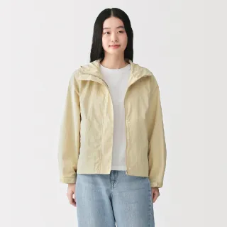 【MUJI 無印良品】女撥水加工可攜式連帽外套(象牙白/煙燻粉/淺黃/暗藍/灰棕)