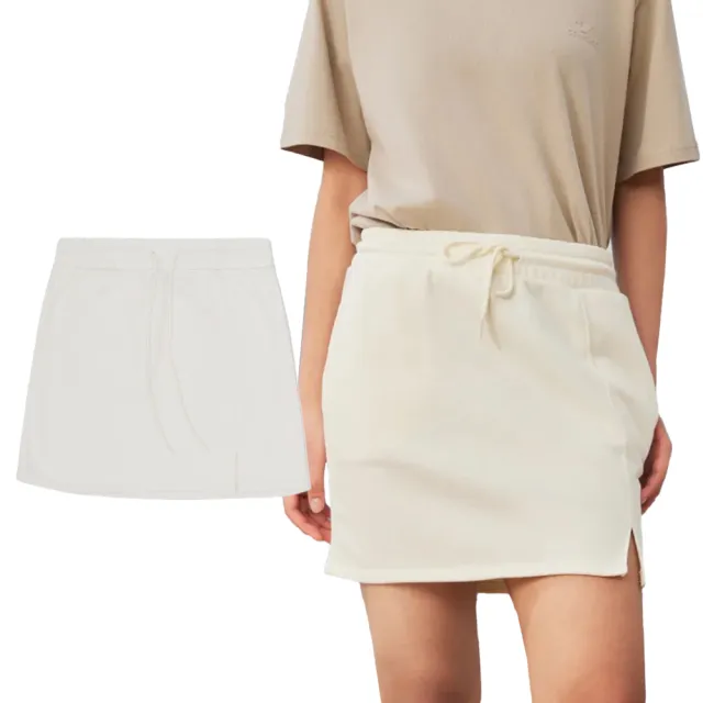 【CONVERSE】Star Chevron Skirt 短裙 女款 白色 抽繩 棉質 休閒 10028582-A02