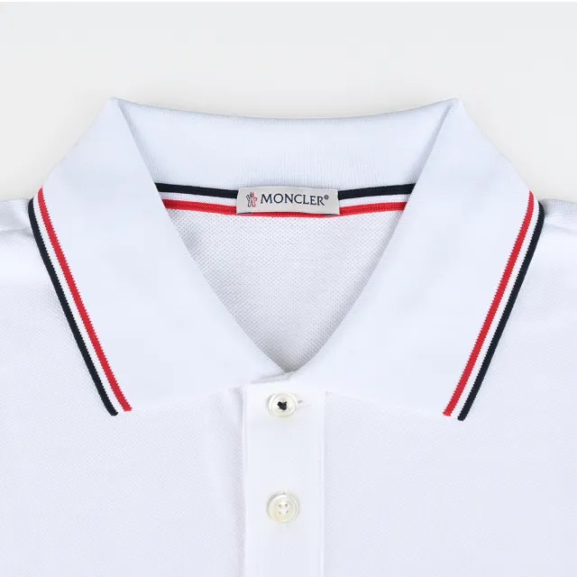 【MONCLER】MONCLER 簡約短袖POLO衫(男款/白)