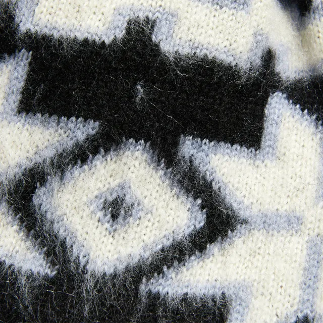 【Mark Gonzales】北歐風雪花毛帽-灰藍色