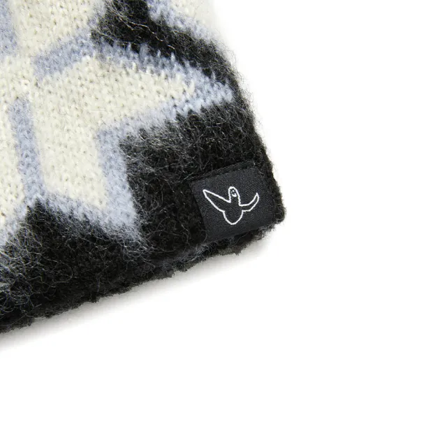 【Mark Gonzales】北歐風雪花毛帽-灰藍色