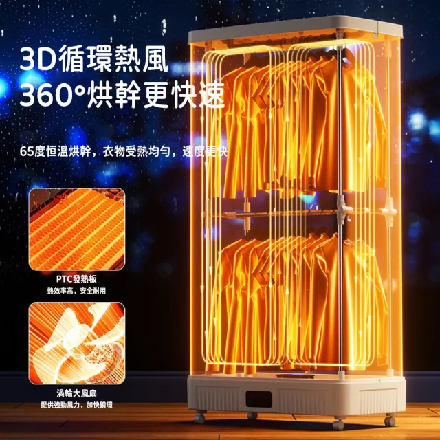2 鍵標準版 雙層大容量除菌香薰乾衣機 一體式乾衣機(一鍵安裝/可折疊/負離子除味)