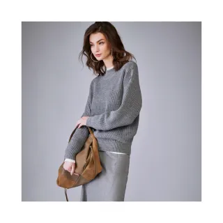 【Le Polka】銀釦坑條針織上衣-女