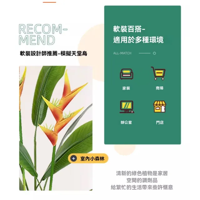 【諾必行】120cm大葉天堂鳥綠植 仿真綠植 客廳裝飾 落地盆栽 仿生假植物樹