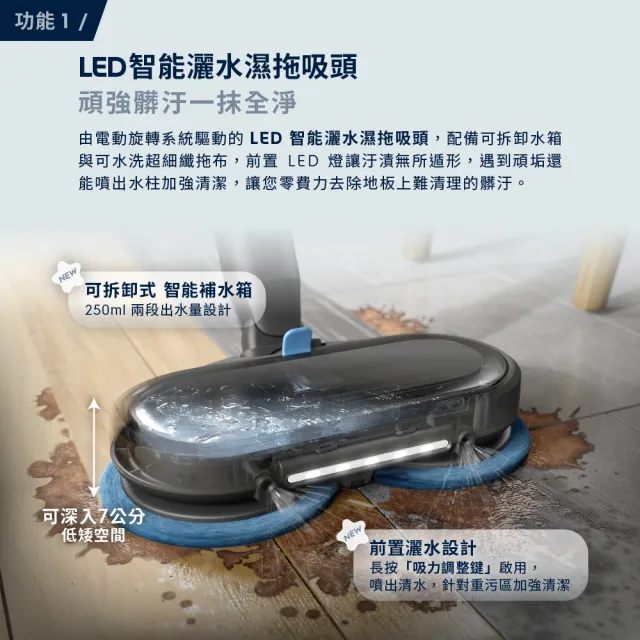【Electrolux 伊萊克斯】極適家居800系列無線濕拖吸塵器- 幕夜灰(EFP81825)