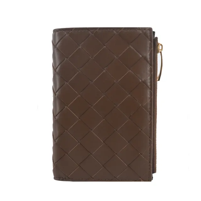 【BOTTEGA VENETA 寶緹嘉】Bi-Fold 經典編織羊皮對開中夾(咖啡)