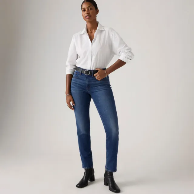 【LEVIS】724™ 高腰直筒牛仔褲 / 彈性面料 女生牛仔褲 熱賣單品 18883-0439